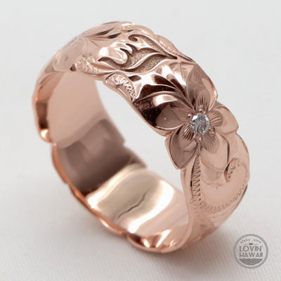 rose gold ring with diamonds
