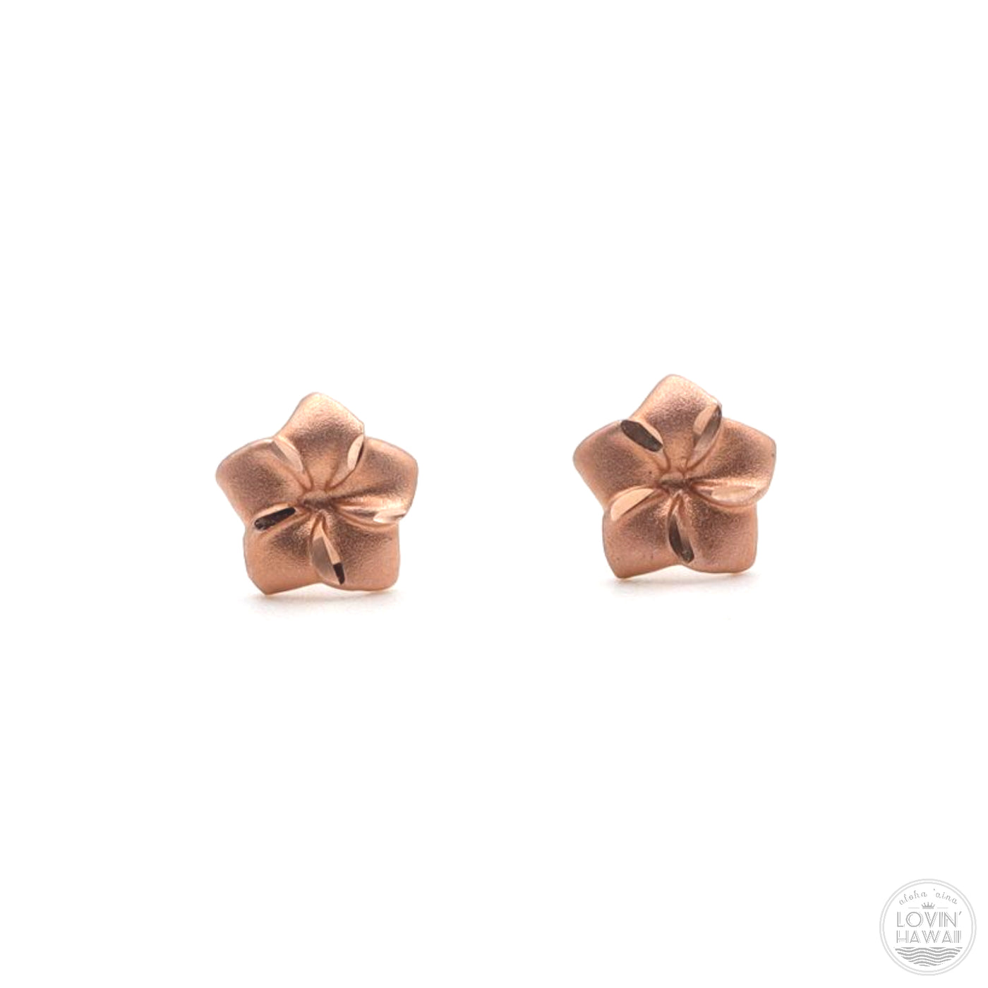 Rose gold Plumeria Earrings