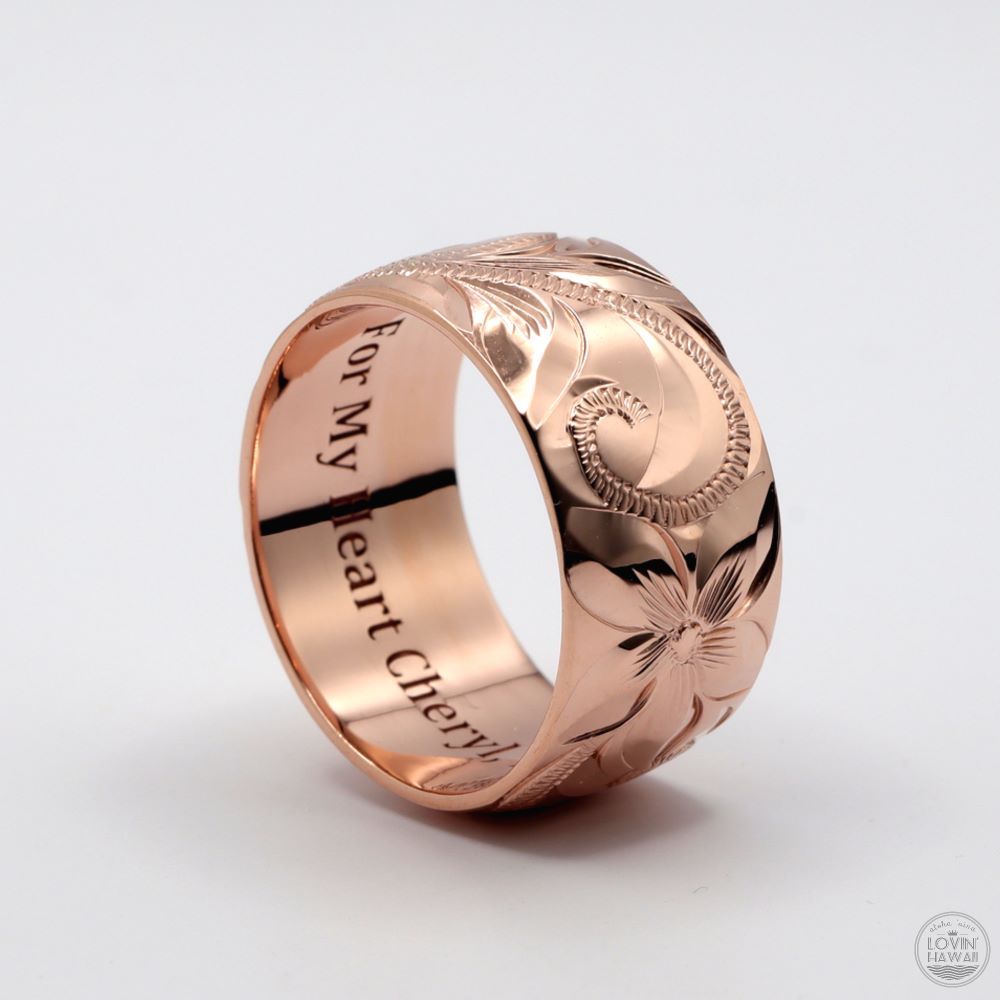 Hawaiian jewelry rings pink gold