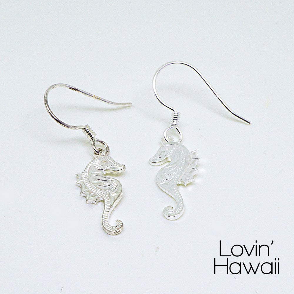 silver Seahorse Earring