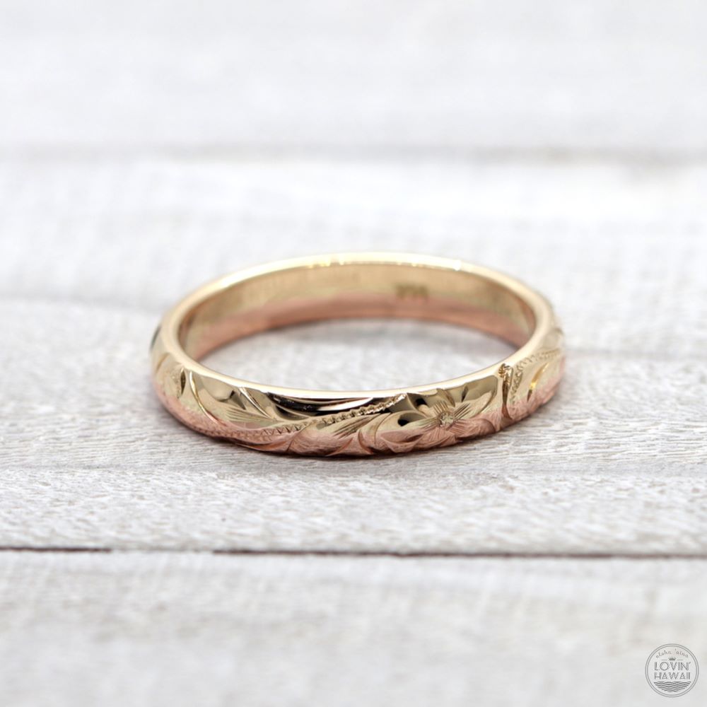 two tone gold ring band