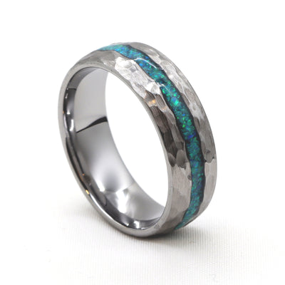 Hammered Wedding Band for men