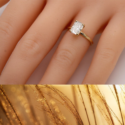 Hawaii wedding ring with lad diamond