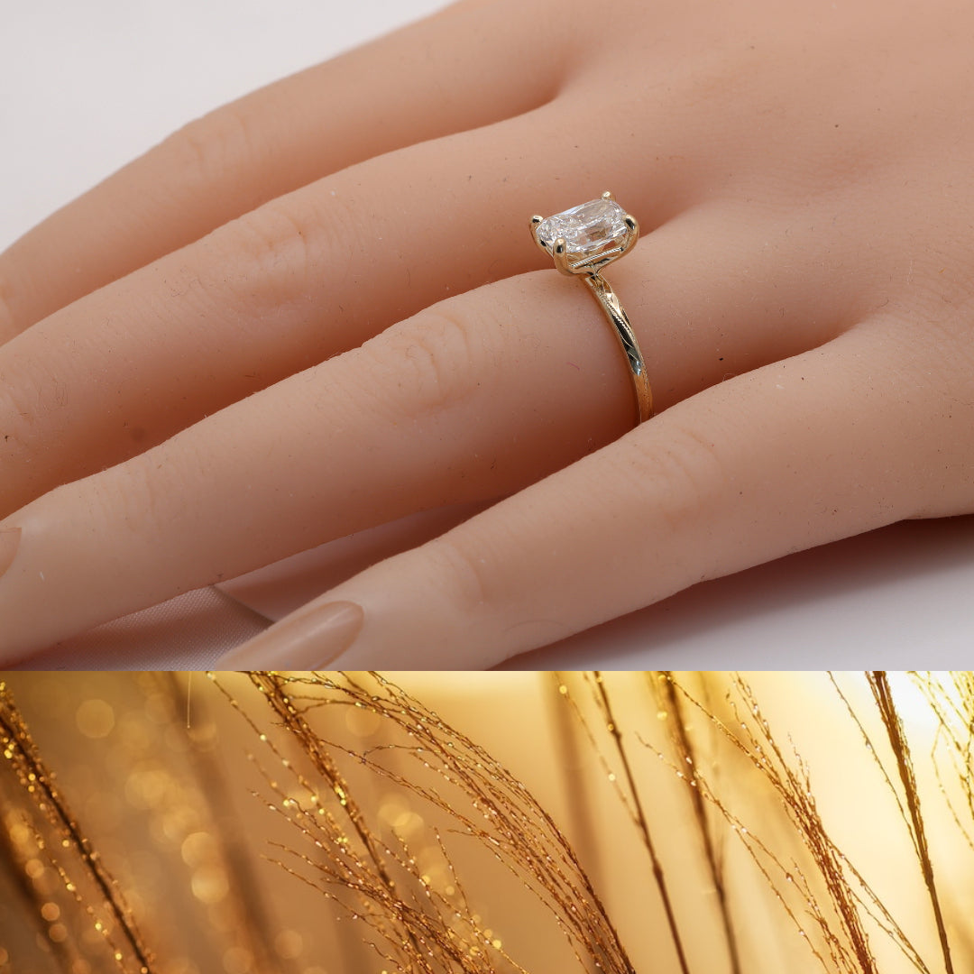 Custom Hawaiian engagement ring with lab grown diamond
