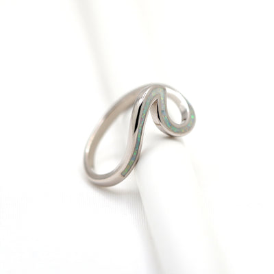 Silver ocean wave ring