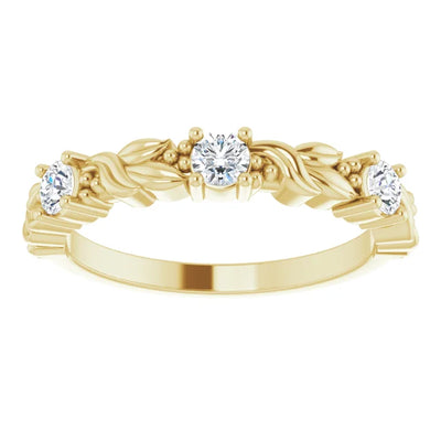 Sculptural Maile Anniversary Band