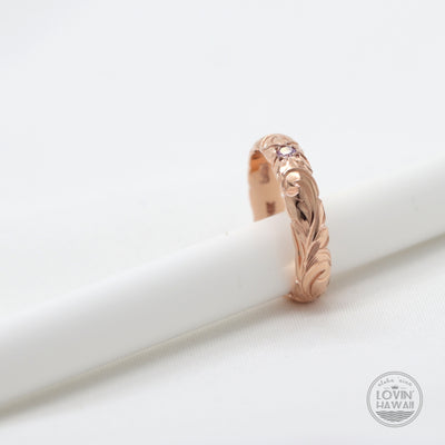 rose gold ring with sapphire