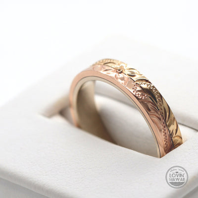 gold rose stack custom ring