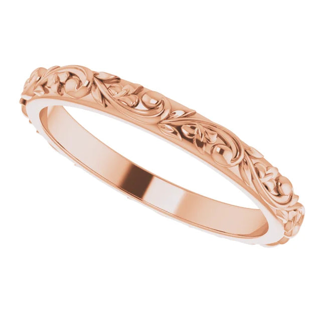 14K rose gold Hawaiian wedding rings