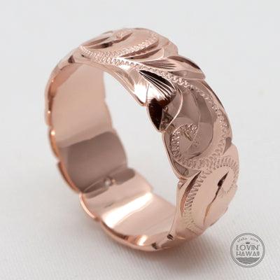 rose gold engraved ring