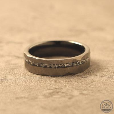 meteorite men's wedding ring