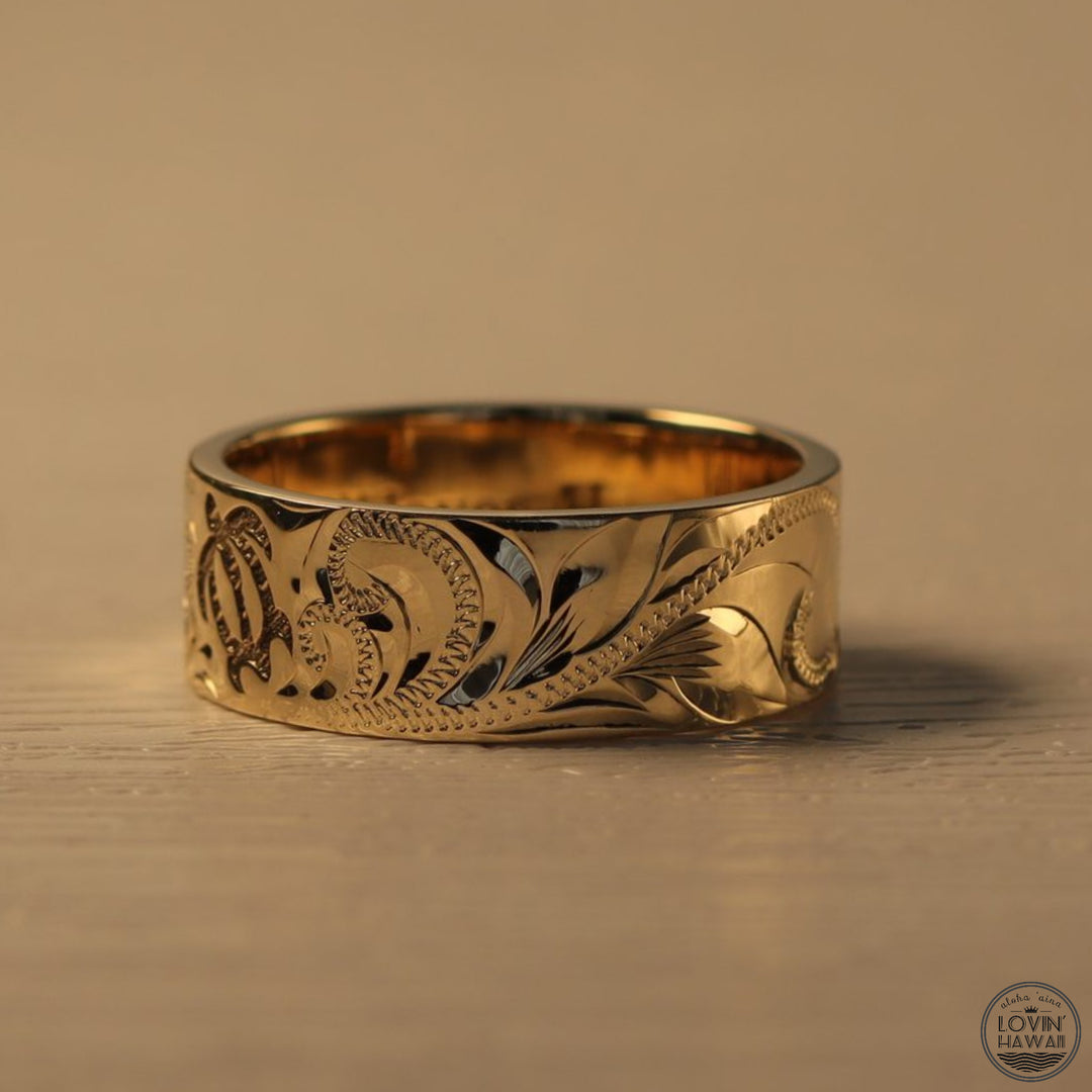 Ring From Hawaii | Green Sea Turtle 14K Gold Ring