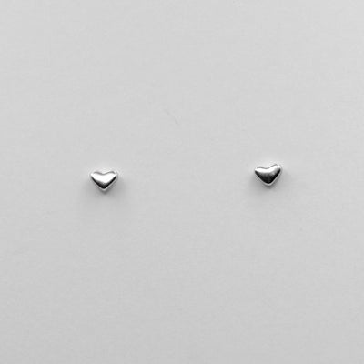 Heart Shaped Stud Earrings silver