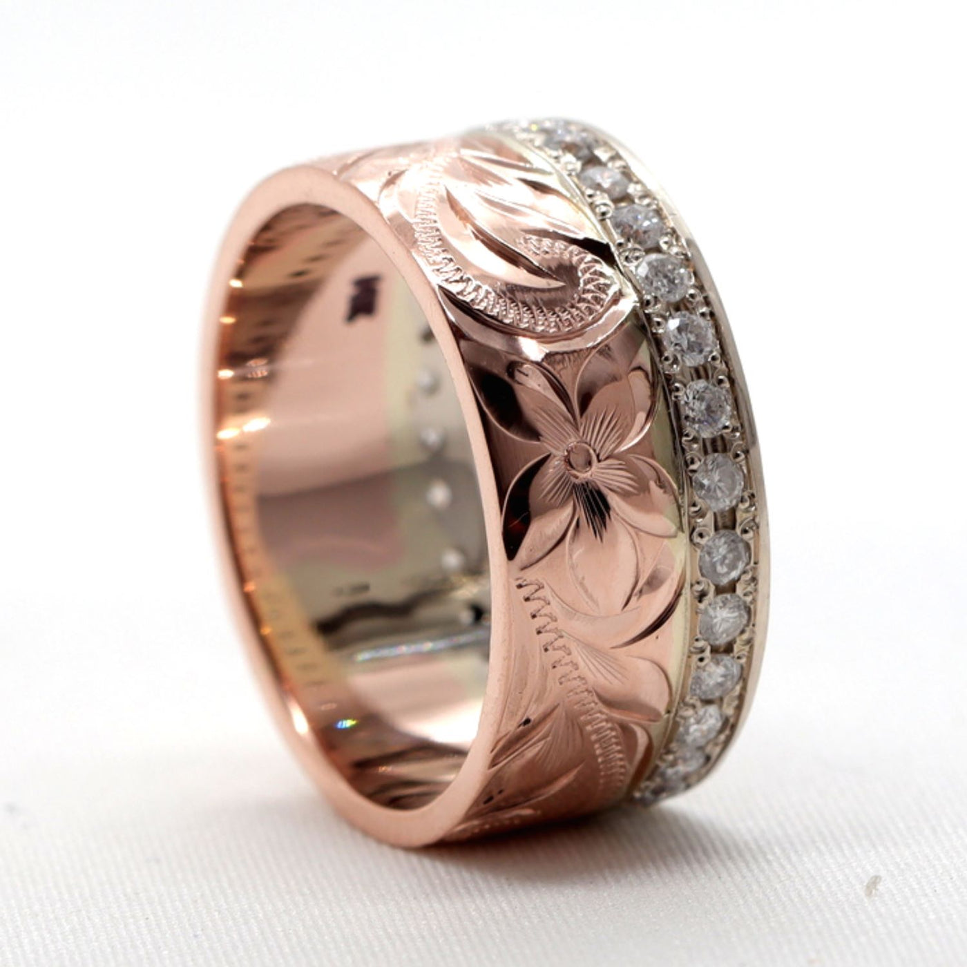 rose gold diamond eternity band ring