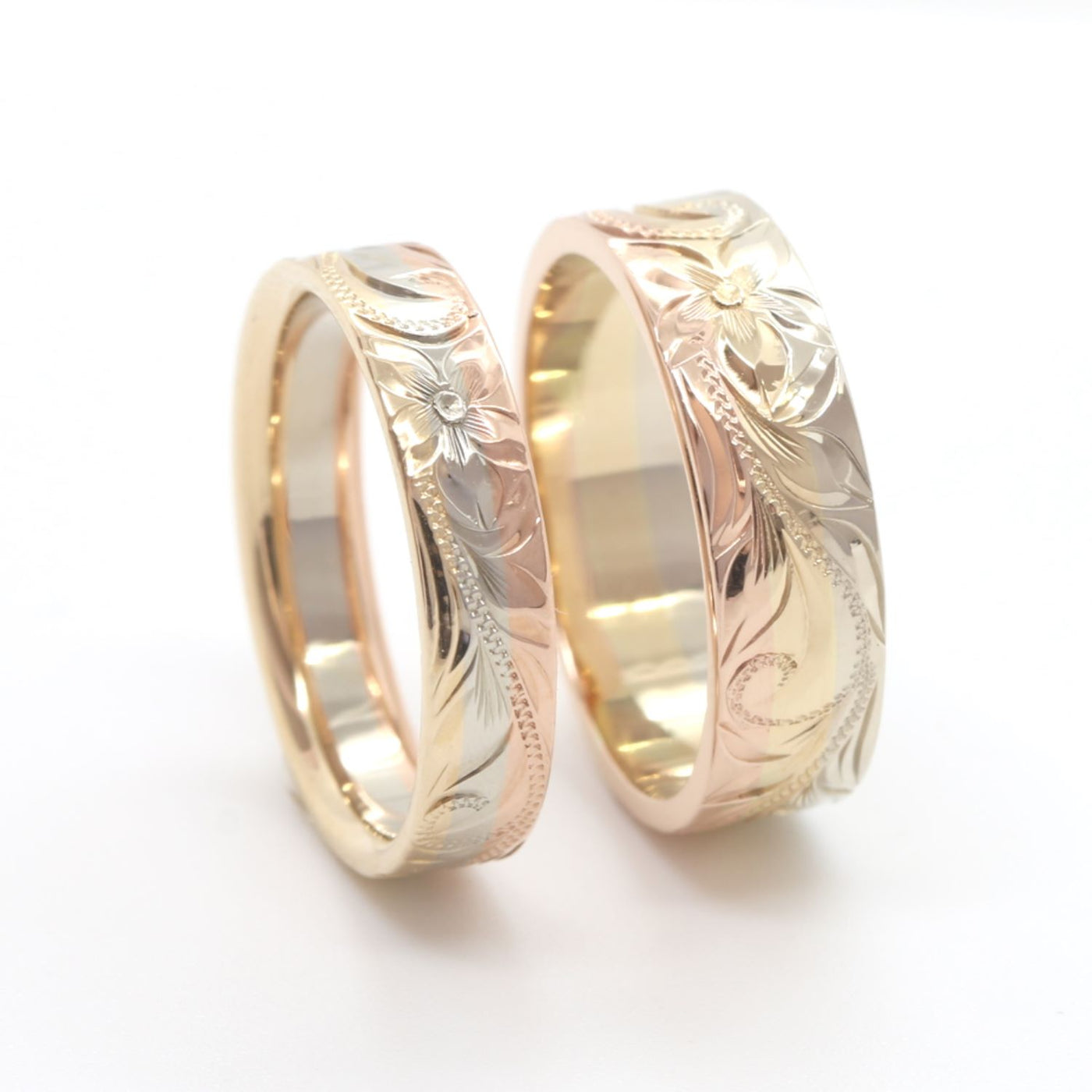 three tone Hawaiian gold rings