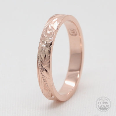3mm width rose gold ring