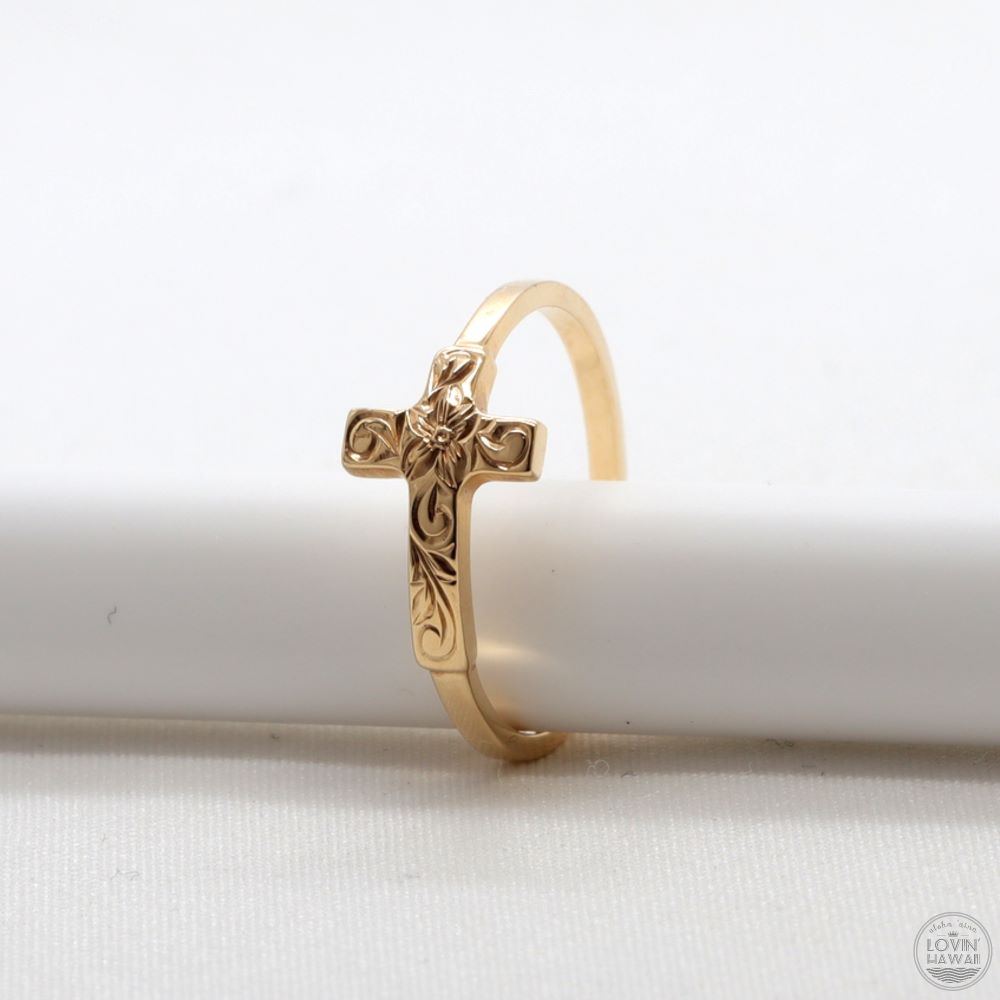 cross gold ring