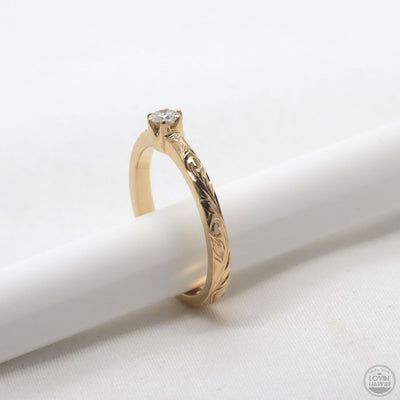 Hawaii Gold Engagement Ring With Diamond