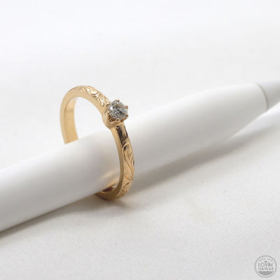 Dainty Gold Engagement Ring With Diamond