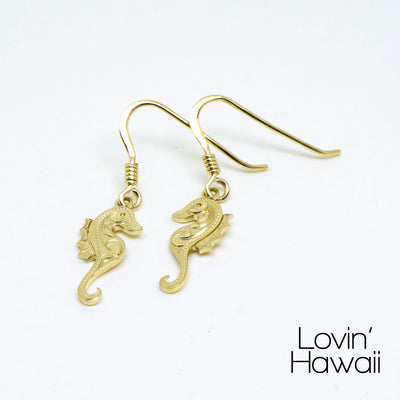 14K gold Seahorse Earring