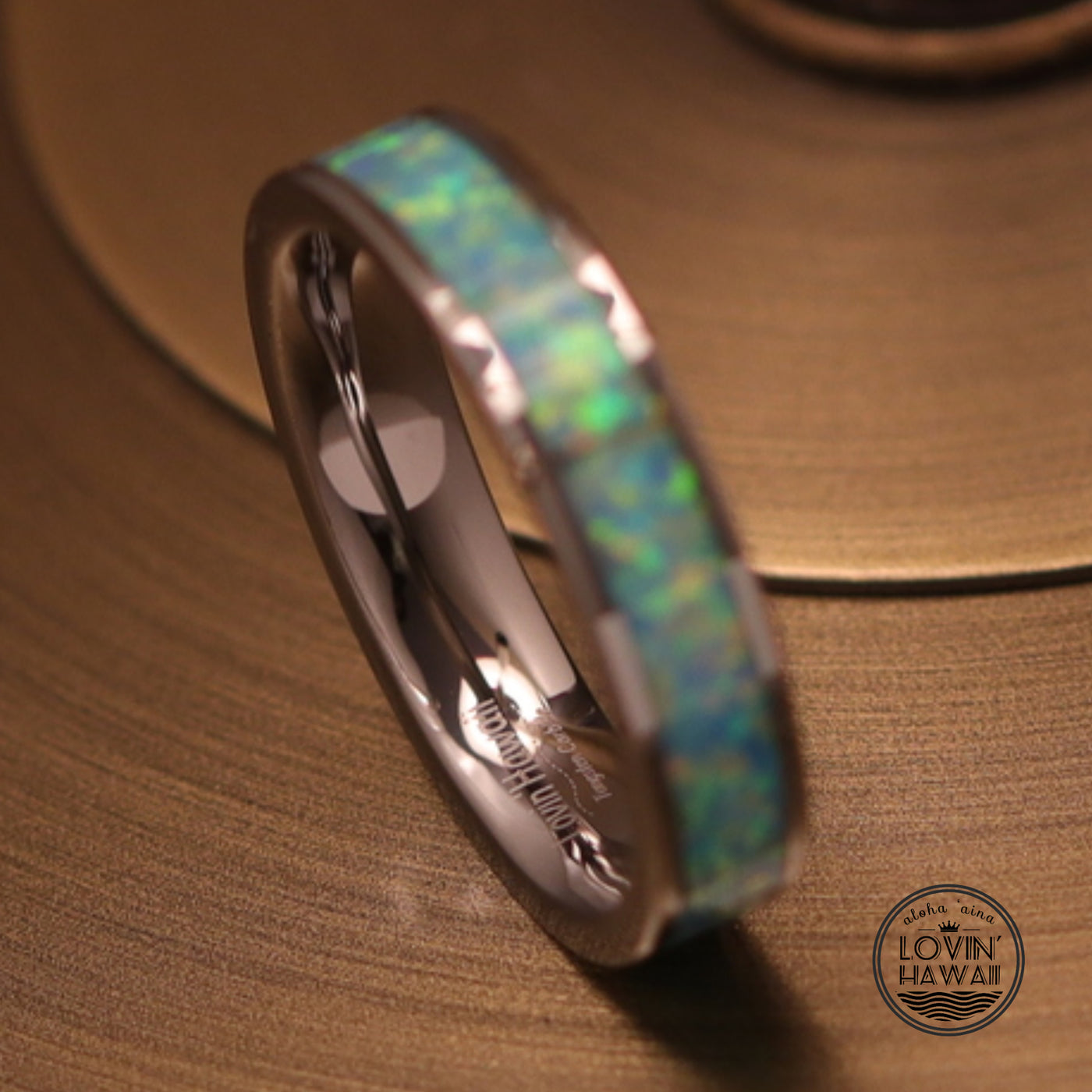 lovinhawaii brand tungsten opal ring 4mm