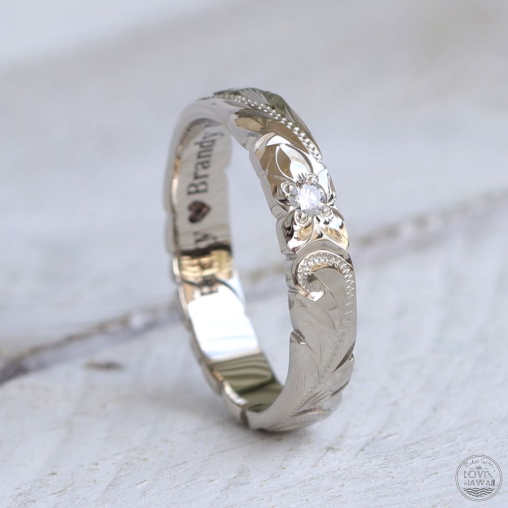 white gold ring with diamonds